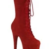 Pleaser USA Flamingo-1050FS Faux Suede 8inch Pleaser Boots - Red 2 Pleaser USA Flamingo-1050FS Faux Suede 8inch Pleaser Boots - Red -Rad Store flamingo 1050fs rfs