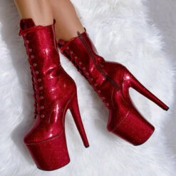 Hella Heels The Glitterati 8inch Boots - Kansass 11 Hella Heels The Glitterati 8inch Boots - Kansass -Rad Store glitter 28