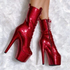 Hella Heels The Glitterati 7inch Boots - Kansass -Rad Store glitter 45