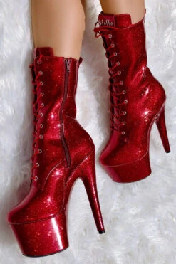 Hella Heels The Glitterati 7inch Boots - Kansass -Rad Store glitter 46