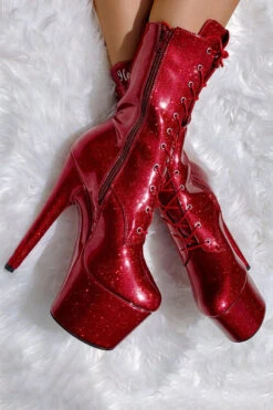 Hella Heels The Glitterati 7inch Boots - Kansass -Rad Store glitter 47