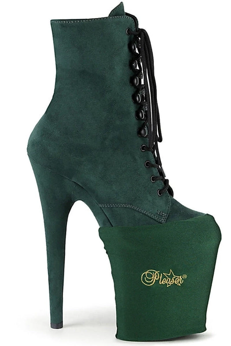 Pleaser USA Shoe Protectors - Emerald Green Lycra 3 Pleaser USA Shoe Protectors - Emerald Green Lycra