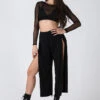 REV ACTIV Sensual Flow Pants (with Leg Slit) - Black -Rad Store sensual black pants with slit 2