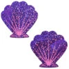 Pastease Seashell Nipple Pasties - Glitter Purple & Pink 1 Pastease Seashell Nipple Pasties - Glitter Purple & Pink -Rad Store slice19 1