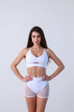 REV ACTIV Pleasure Mesh Shorts - White 7 REV ACTIV Pleasure Mesh Shorts - White -Rad Store szorty do pole dance siatka biale 1